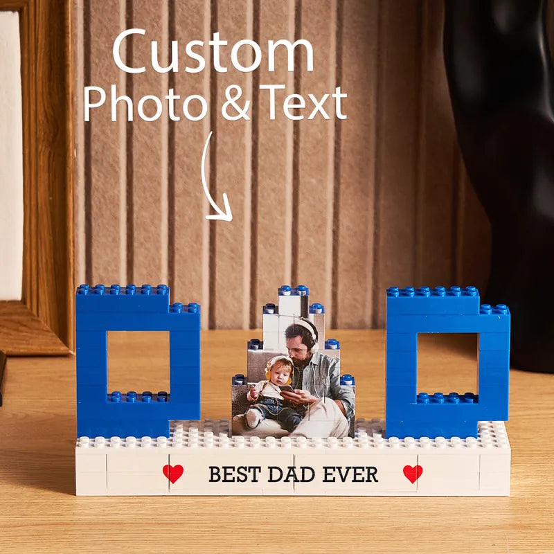 Personalized Dad Photo Building Brick Puzzles Custom Text Photo Block Father's Day Gifts