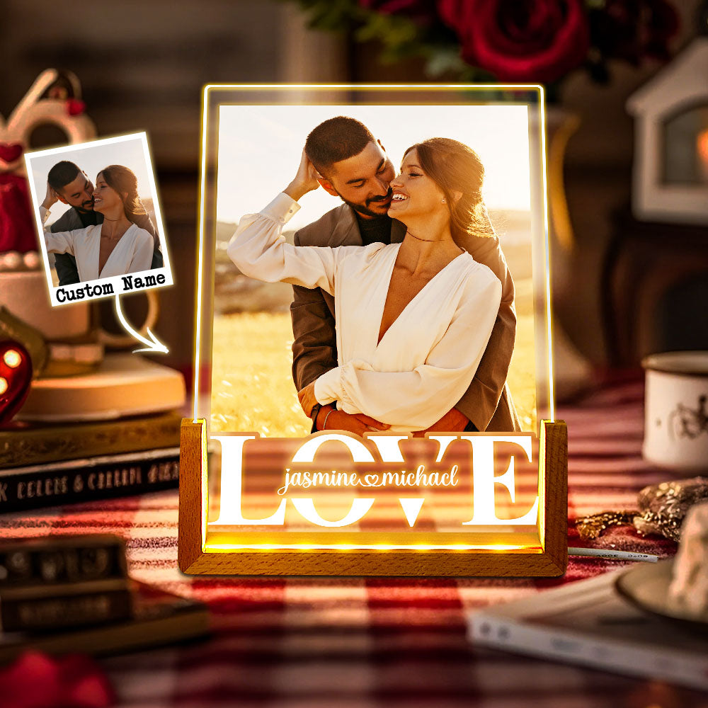 Personalized Couple Photo Collage Night Light Custom Valentines Day Gift Gift for Couple Anniversary Gift for Girlfriend Love Gift