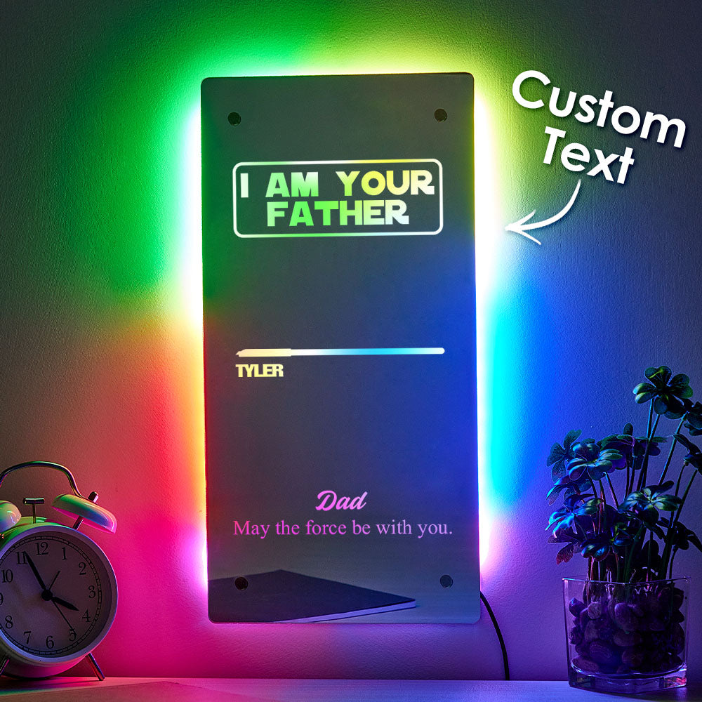 Custom Name Father's Day Hot Sale I Am Your Father Lightsaber Mirror Lamp