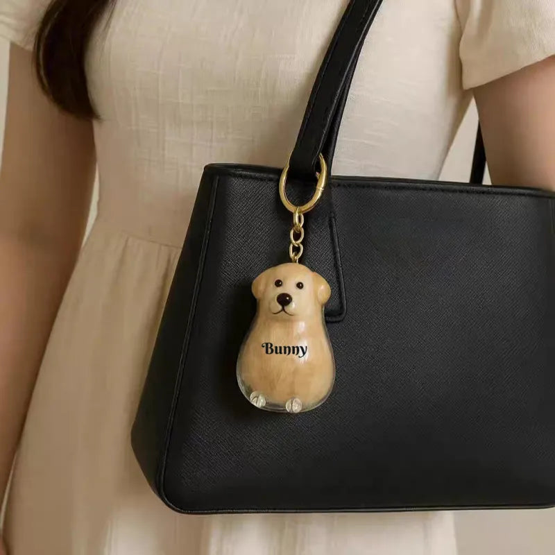 Custom Name Dog Hair Collector Keychain Bag Charm Memorial Storage Box with Text Perfect for Storing Pet Hair Gift for Dog Lovers