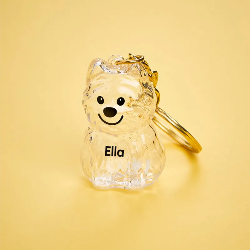 Custom Name Dog Hair Collector Keychain Bag Charm Memorial Storage Box with Text Perfect for Storing Pet Hair Gift for Dog Lovers